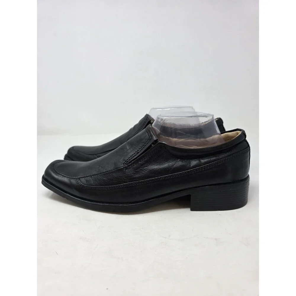 Vero Cuoio Lav. Artigiana Men's Leather Slip-On Shoes Sz 8.5 EU 42 Black